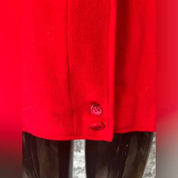Red Wool Bomber-Style Coat - Picture 3 of 16